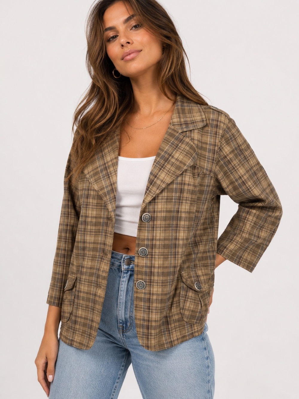 l.A. Blues plaid babydoll jacket